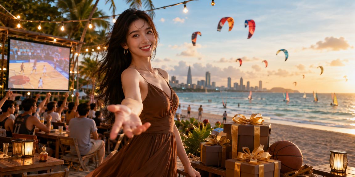 Người dùng tại Mũi Né xem cược bóng rổ bên ly cà phê buổi sáng